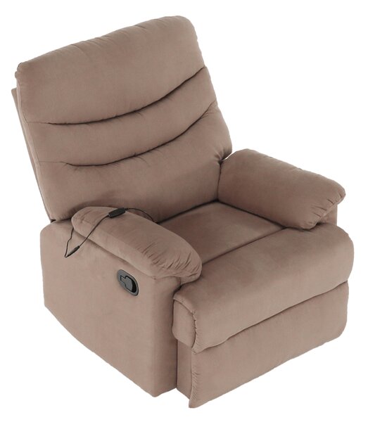 KONDELA Fotoliu de masaj, reglabil, material textil grej TAUPE, LAMBERT