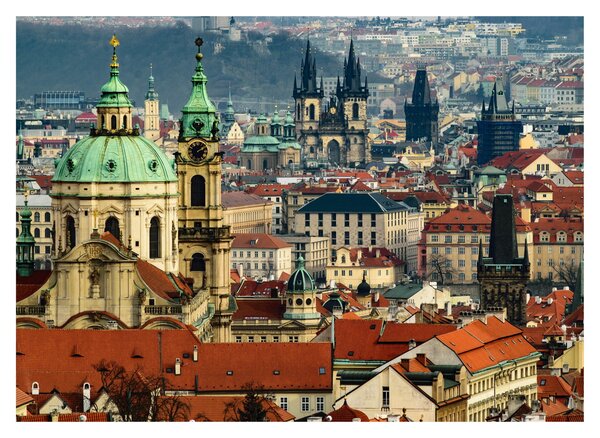 Tablou pe sticlă - Panorama din Praga (70x50 cm)