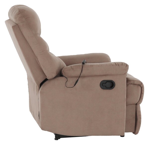 KONDELA Fotoliu de masaj, reglabil, material textil grej TAUPE, LAMBERT