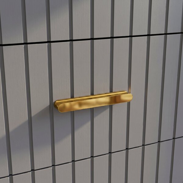 HOMCOM Comodă Modernă cu 4 Sertare, Unitate Sertar Depozitare cu Picioare din Aluminiu, 60x40x90 cm, Gri Închis