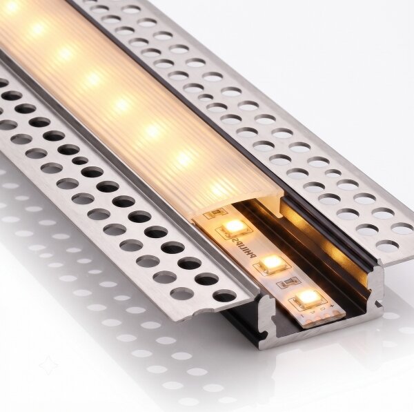 Set 1x bandă LED cu senzor FLEX LED/3,6W/4xAA, 2 m + 2x profil încastrat de 1 m