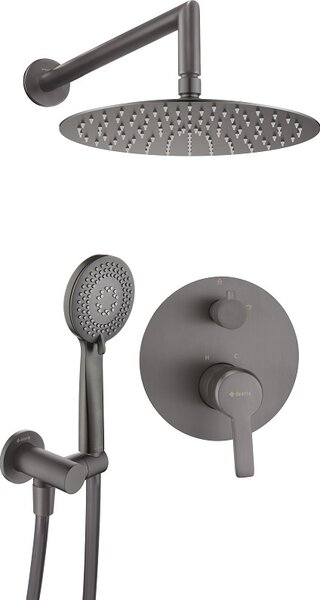 Arnika Titan Set de dus incastrat cu baterie , para de dus si dispersor fix, finisaj titanium NACD9QP