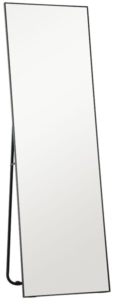 HOMCOM Oglindă Înaltă de Podea sau Perete pentru Dormitor și Cameră de zi, 40x4x150 cm, Negru | Aosom Romania