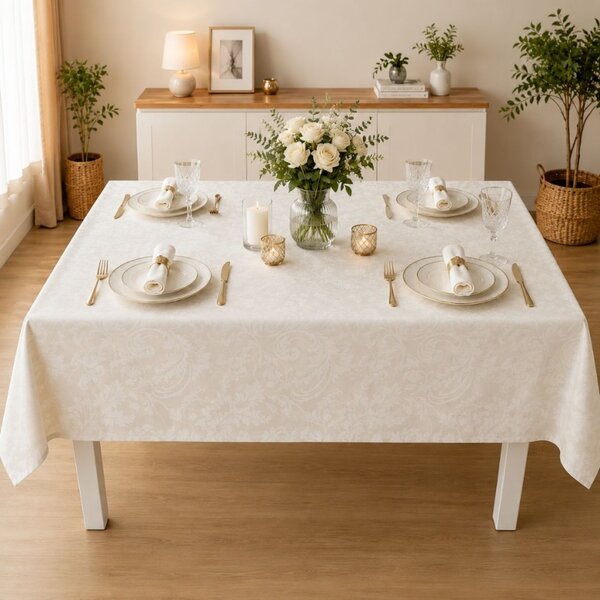 Fata de masa teflonata 120x160 cm, Crem baroc floral F13