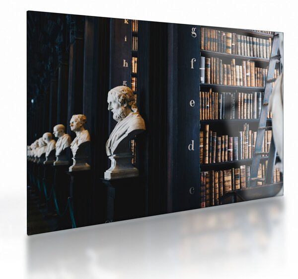 Tablou pe sticlă - La bibliotecă (70x50 cm)