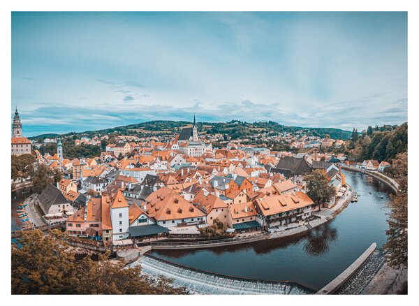 Tablou pe sticlă - Krumlov din Cehia (70x50 cm)