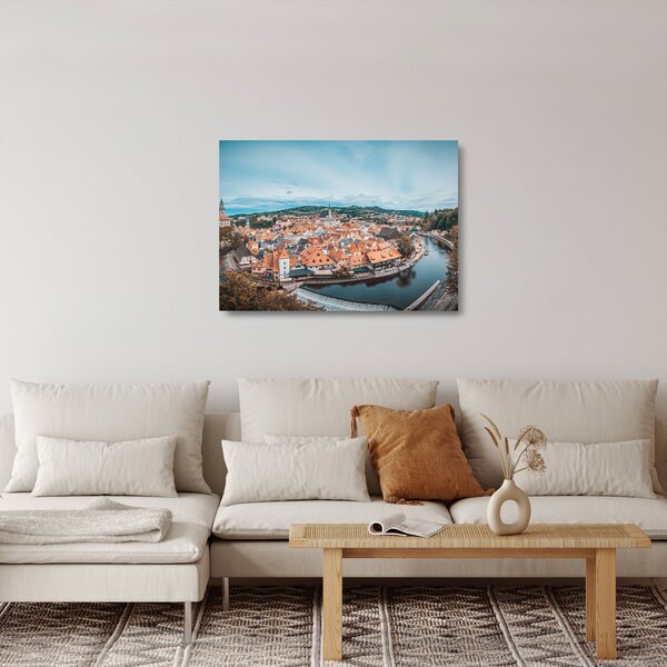 Tablou pe sticlă - Krumlov din Cehia (70x50 cm)