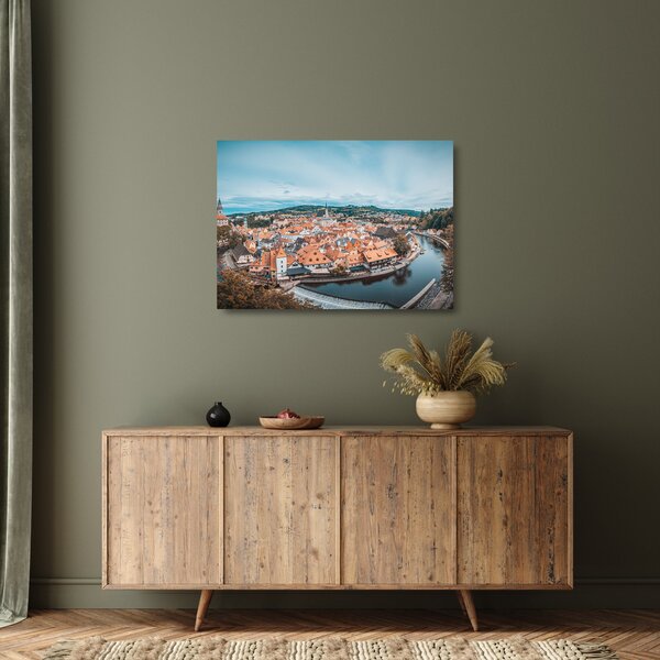 Tablou pe sticlă - Krumlov din Cehia (70x50 cm)