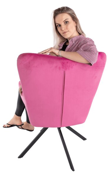 KONDELA Scaun de design, ţesătură roz, KOMODO