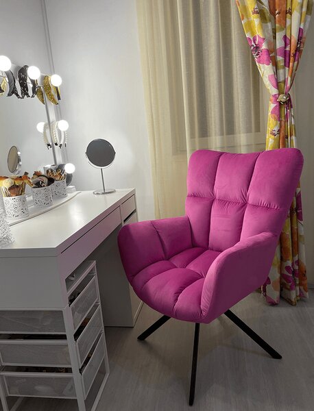KONDELA Scaun de design, ţesătură roz, KOMODO
