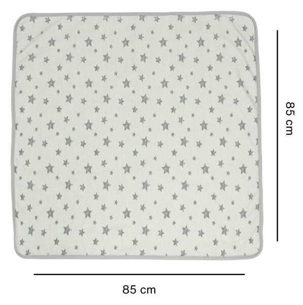 Paturica bebe din bumbac flausat moale si pufos pe interior 85x85 cm Kidizi Galaxy Grey