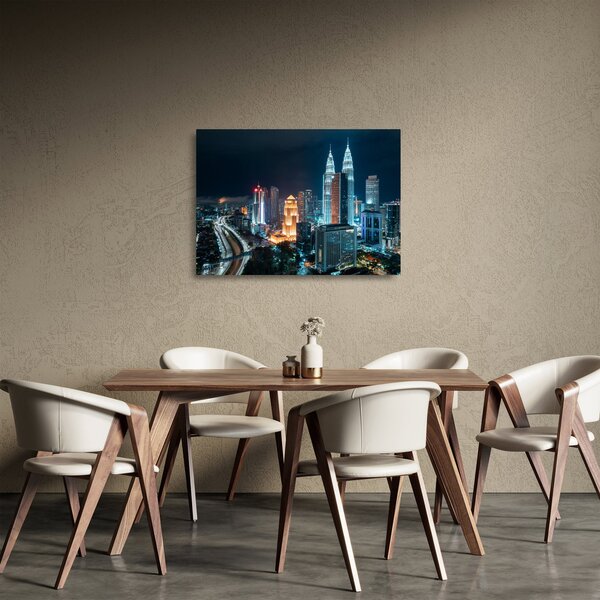 Tablou pe sticlă - Noaptea în Kuala Lumpur (70x50 cm)