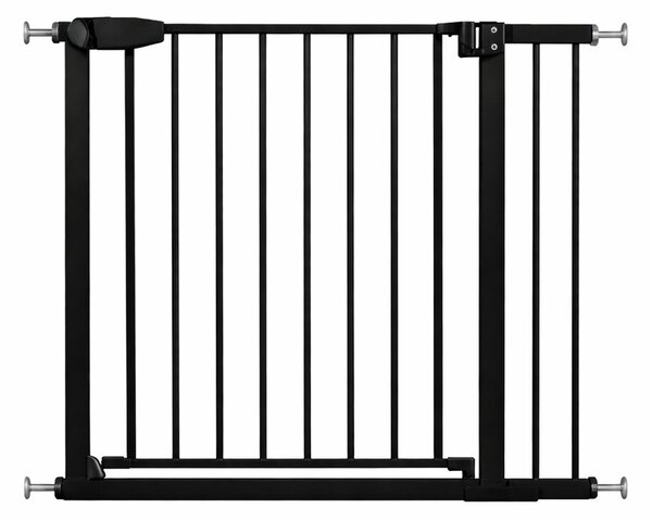 Poarta de siguranta copii Kidizi Rexa negru, reglabila 83-89 cm, montaj prin presiune, inchidere automata, certificata EN1930