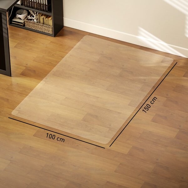HOMCOM Covoraș Transparent din Plastic pentru Scaun de Birou, 100x150 cm | Aosom Romania