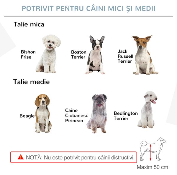 PawHut Poartă de Siguranță Pliabilă pentru Câini Talie Mică/Medie 237.5x36x80 cm Gri | Aosom Romania