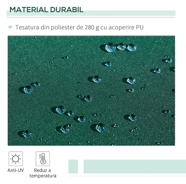 Copertină Retractabilă Manuală Outsunny pentru Verandă, 3x2 m, Verde | Aosom Romania