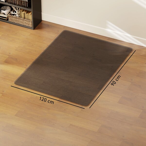 HOMCOM Covoraș Transparent din Plastic Negru 120x90 cm pentru Scaun de Birou | Aosom Romania