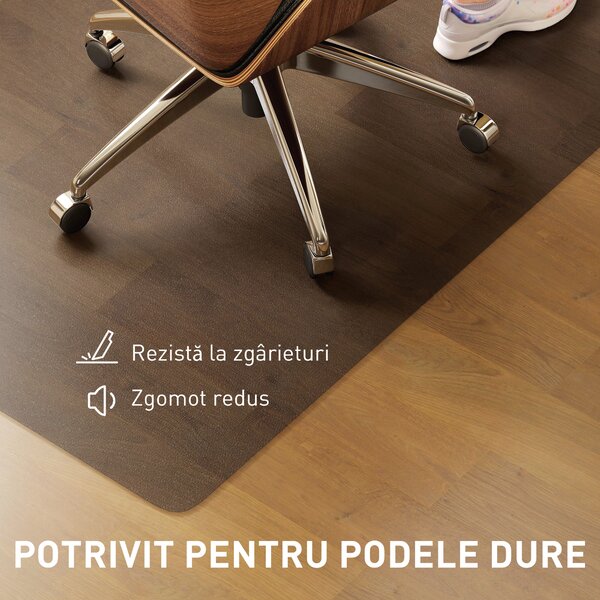 HOMCOM Covoraș Transparent din Plastic Negru 120x90 cm pentru Scaun de Birou | Aosom Romania