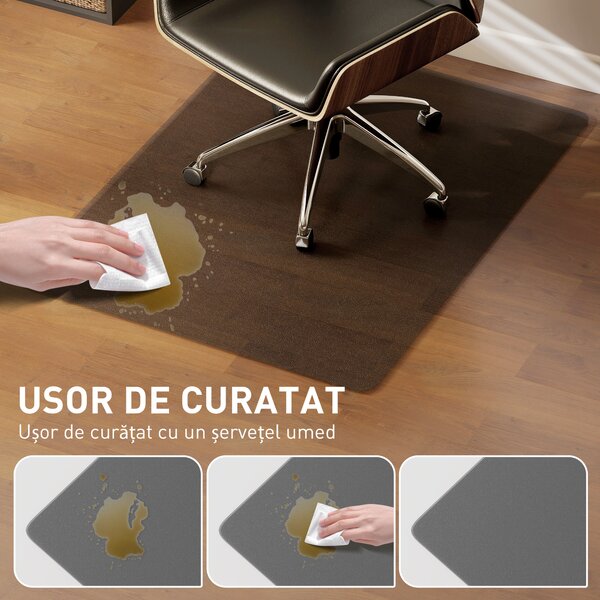 HOMCOM Covoraș Transparent din Plastic Negru 120x90 cm pentru Scaun de Birou | Aosom Romania