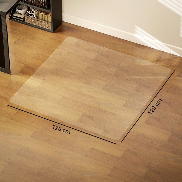 HOMCOM Covoraș Transparent din Plastic pentru Scaun de Birou, 120x120 cm | Aosom Romania