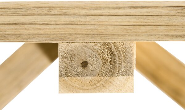 Outsunny Bancă de Grădină cu 2 Locuri, Design cu Roți, Bancă de Exterior din Lemn de Brad, pentru Terasă, Patio și Curte, 98x50x39,5 cm, Aspect Lemn Natural | Aosom Romania