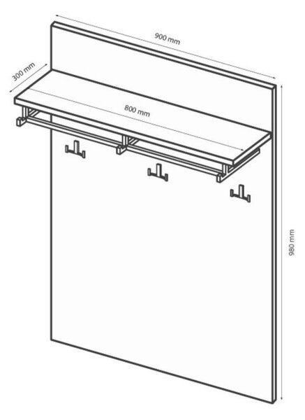 Cuier de perete Stella alb lucios