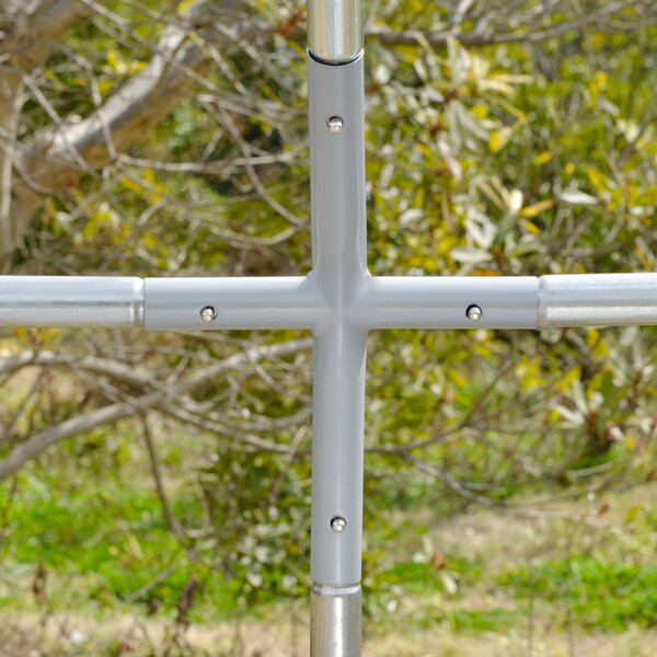 PawHut Coteț pentru Găini de Exterior, 2.8x3.8x2m Recintă din Oțel Zincat cu Acoperiș Impermeabil Anti-UV și Încuietoare, Găini, Iepuri și Rațe | Aosom Romania