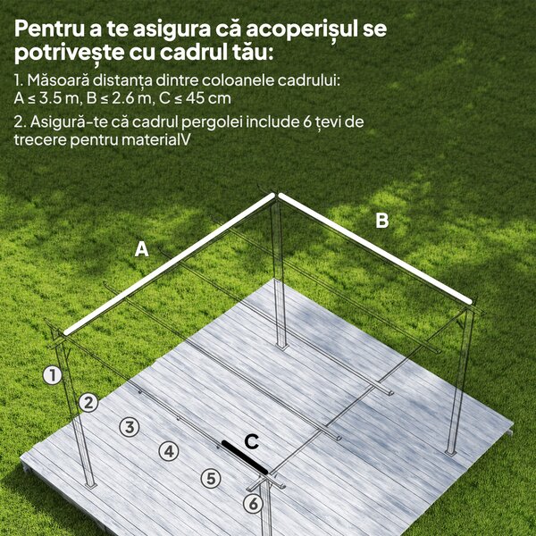 Outsunny Tettuccio di Ricambio per Gazebo 3x3 m con 10 Fori di Drenaggio Grigio | Aosom Romania