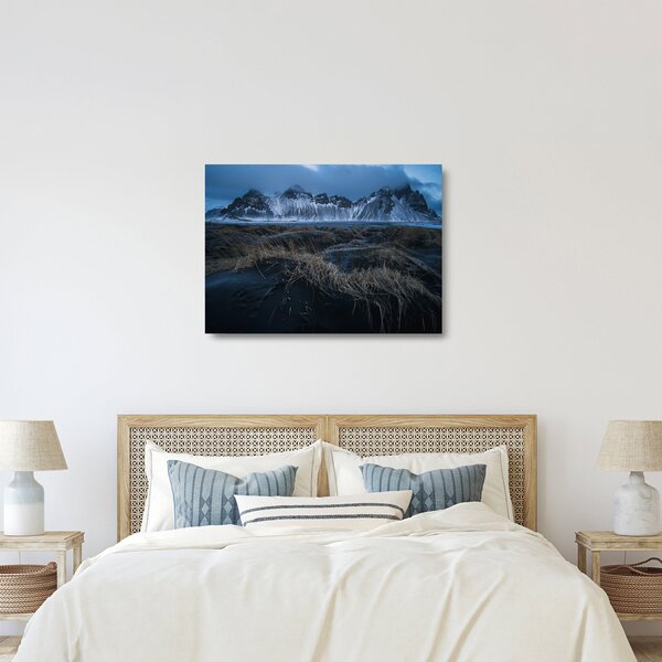 Tablou pe sticlă cu priveliște spre vărfurile Islanda (70x50 cm)