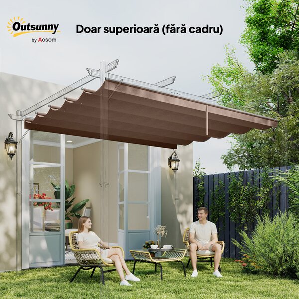 Outsunny Tettuccio di Ricambio per Gazebo 3x3 m con 10 Fori di Drenaggio Grigio | Aosom Romania
