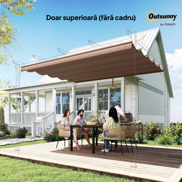 Outsunny Tettuccio di Ricambio per Gazebo 3x3 m con 10 Fori di Drenaggio Grigio | Aosom Romania