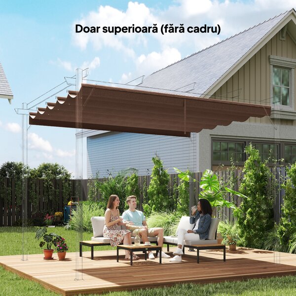 Outsunny Tettuccio di Ricambio per Gazebo 3x3 m con 10 Fori di Drenaggio Grigio | Aosom Romania