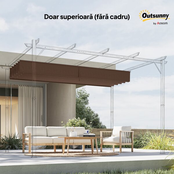 Outsunny Tettuccio di Ricambio per Gazebo 3x3 m con 10 Fori di Drenaggio Grigio | Aosom Romania