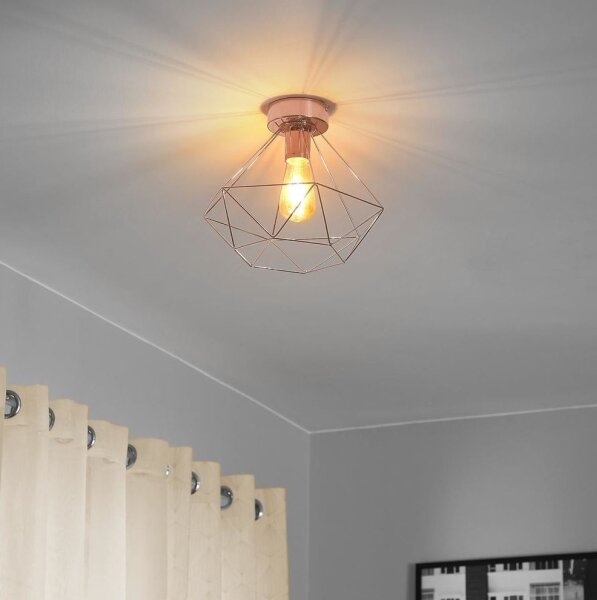 Eglo 79256 - Plafonieră BYRON 1xE27/60W/230V, cu finisaj cupru