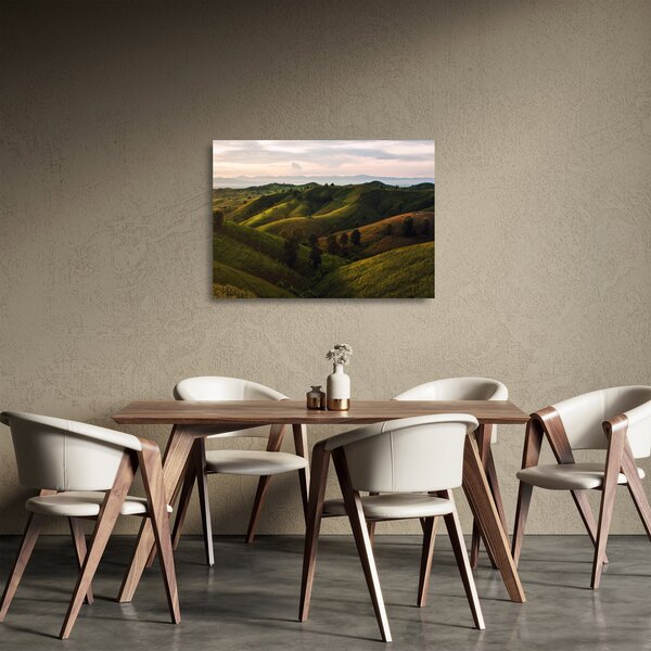Tablou pe sticlă - Priveliște spre dealurile din Thailanda (70x50 cm)