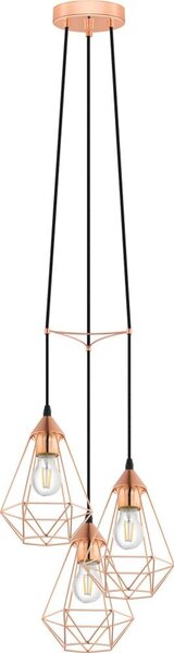 Eglo BYRON 78276 - Pendul pe cablu 3xE27/60W/230V, cu finisaj cupru