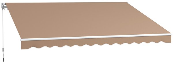 Outsunny Copertină Pliabilă pentru Exterior, Copertină Tip Roll-Up cu Deschidere Manivelă, 350x250 cm, Galben | Aosom Romania