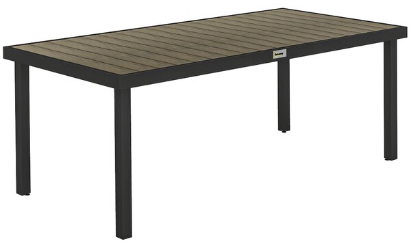 Outsunny Aluminum Outdoor Patio Dining Table for 8 for Garden Lawn Backyard, Natural | Aosom Romania