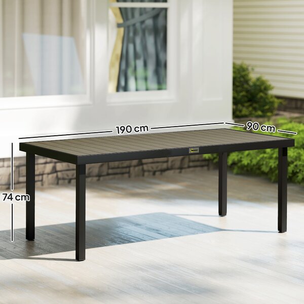 Outsunny Aluminum Outdoor Patio Dining Table for 8 for Garden Lawn Backyard, Natural | Aosom Romania