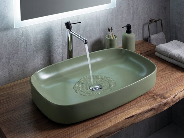 Sapho Sapho, lavoar ceramic de blat MATTEO 65x40cm, verde mat, 3064-128