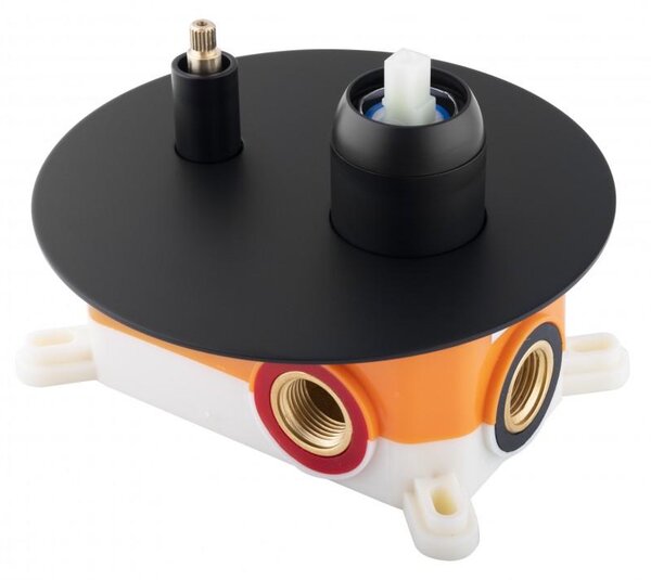 Erga Studio, set de duș ascuns cu cap de ploaie 30 cm și sistem i-BOX, negru mat, ERG-YKA-BP.STUDIO 30 BLK