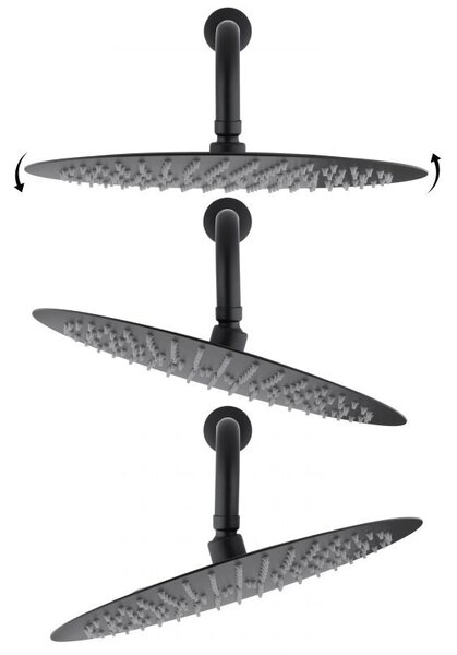 Erga Studio, set de duș ascuns cu cap de ploaie 30 cm și sistem i-BOX, negru mat, ERG-YKA-BP.STUDIO 30 BLK