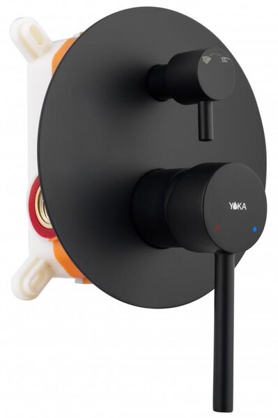 Erga Studio, set de duș ascuns cu cap de ploaie 30 cm și sistem i-BOX, negru mat, ERG-YKA-BP.STUDIO 30 BLK