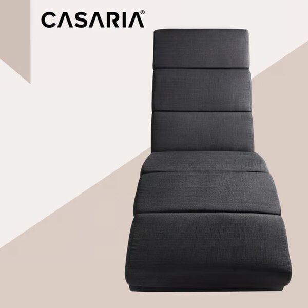 Șezlong LONDON cu funcție de masaj și încălzire, 186x55x89 cm, antracit Casaria