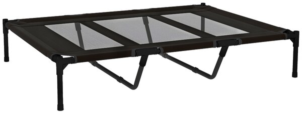 PawHut Pat Înălțat pentru Câini de Talie Mare cu Zonă Respirabilă și Geantă 122x92x23 cm Negru | Aosom Romania