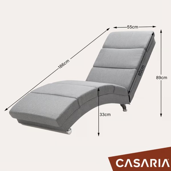 Șezlong LONDON cu funcție de masaj și încălzire, 186×55×89cm, gri Casaria