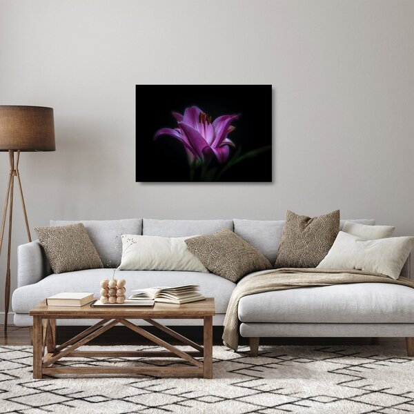 Tablou pe sticlă crinul (70x50 cm)