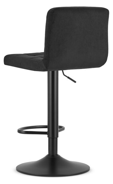 Scaun de bar negru PROT VELVET cu picior negru