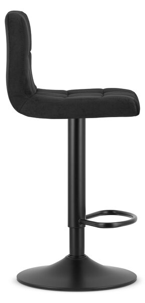 Scaun de bar negru PROT VELVET cu picior negru