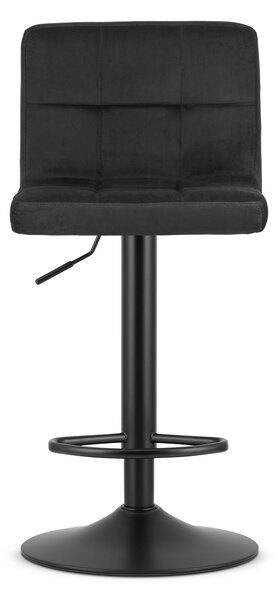 Scaun de bar negru PROT VELVET cu picior negru